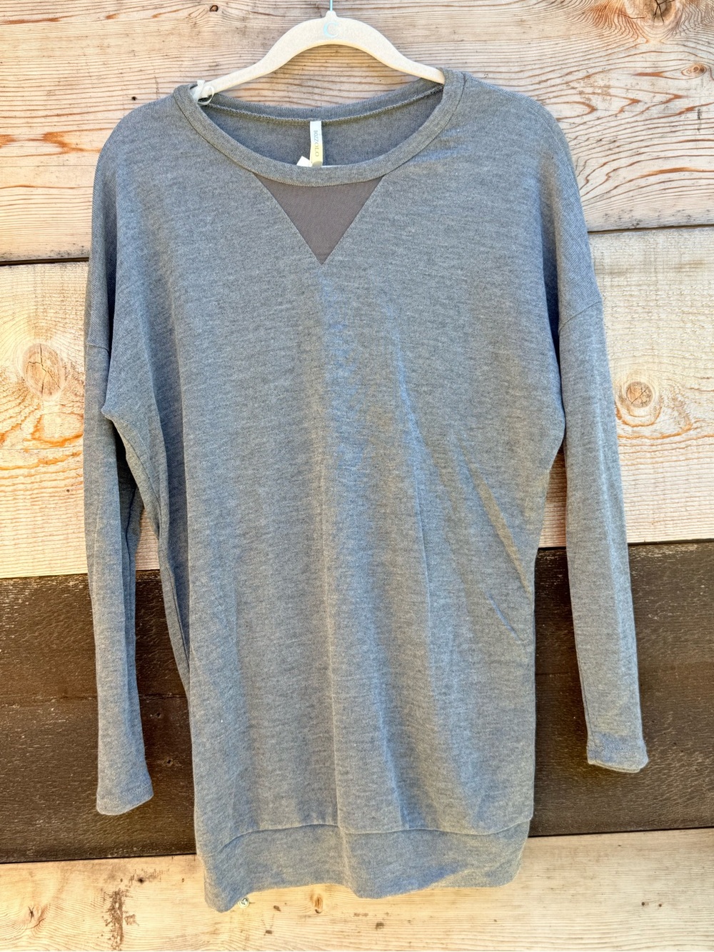 Gray Long Sleeve Sweater-Tee
